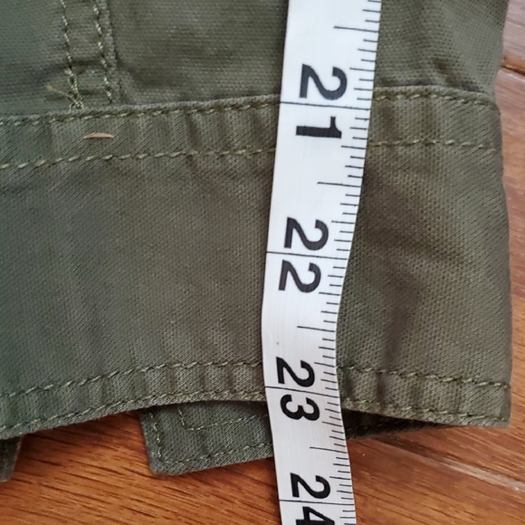 Cabi army green anorak jacket Coat Tan trim on pockets Size Small Fall Spring - Picture 9 of 13